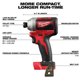 Milwaukee M18 18V Lithium-Ion Brushless Cordless Hammer Drill/Impact Driver/Circular Saw Combo Kit, 3-Tool with 2 Batteries (Model 2893-23CX)