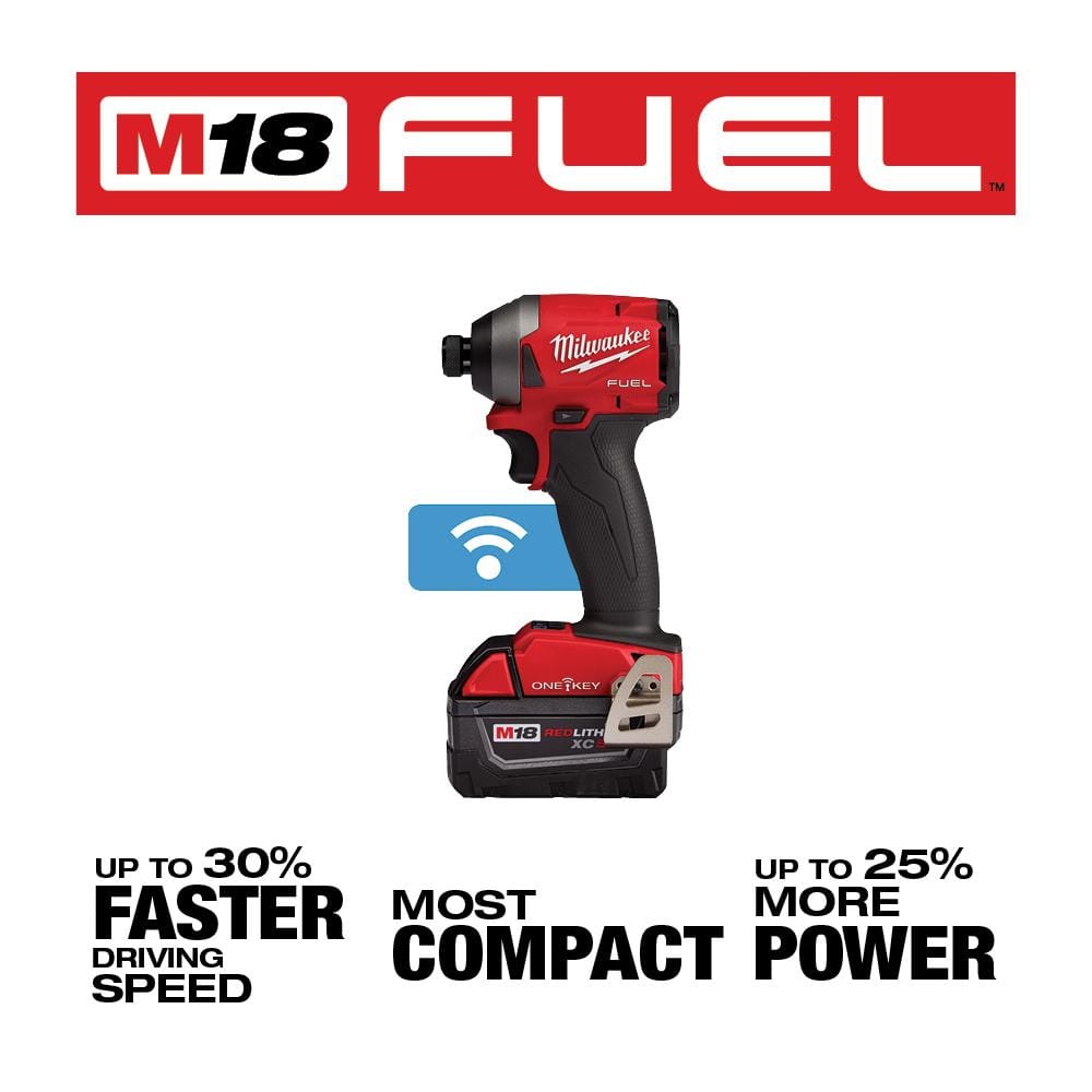Milwaukee M18 FUEL ONE-KEY 18-Volt Brushless Cordless Hammer Drill & Impact Driver Combo Kit with Two 5.0Ah Batteries, Charger & Case (Model 2996-22)