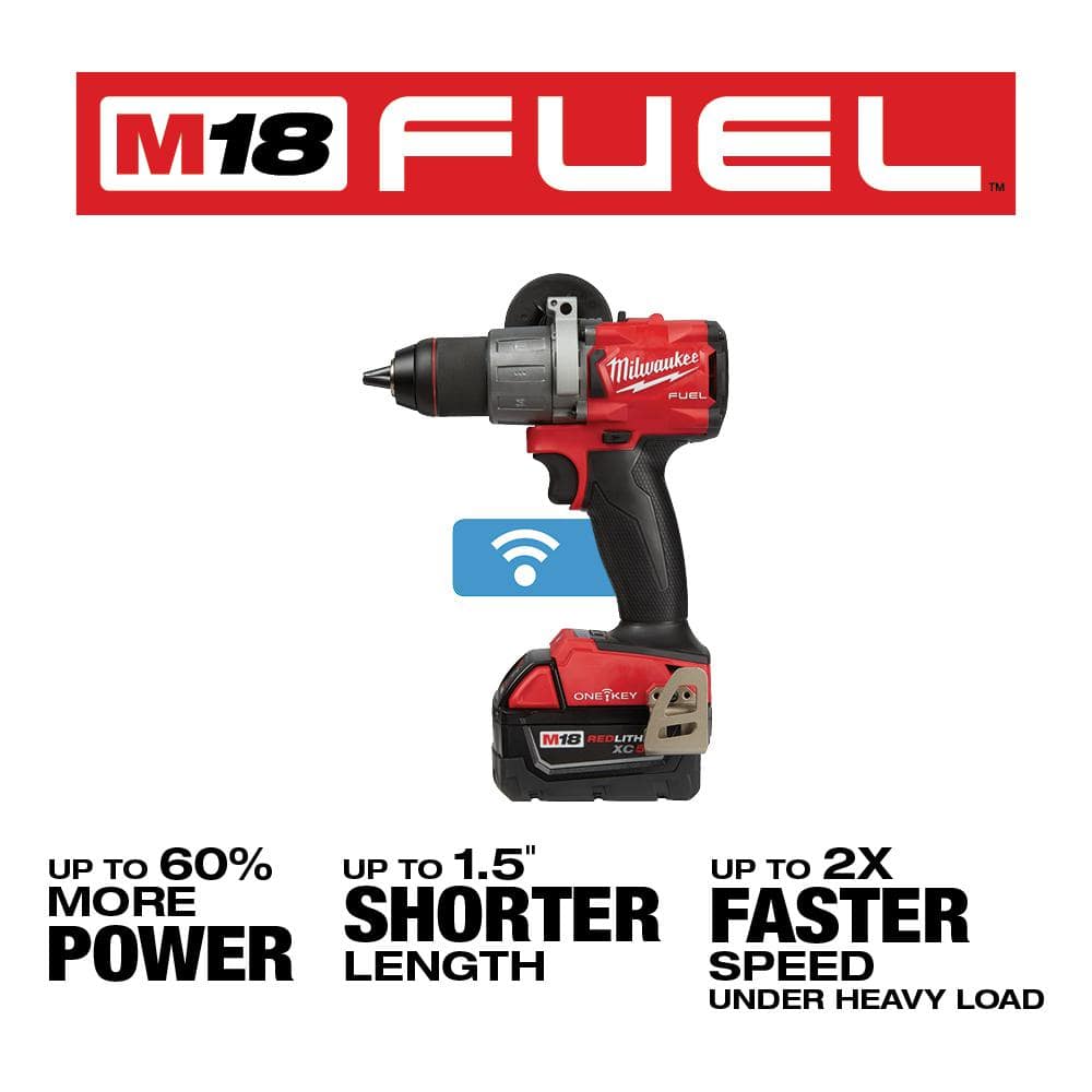 Milwaukee M18 FUEL ONE-KEY 18-Volt Brushless Cordless Hammer Drill & Impact Driver Combo Kit with Two 5.0Ah Batteries, Charger & Case (Model 2996-22)