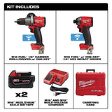 Milwaukee M18 FUEL ONE-KEY 18-Volt Brushless Cordless Hammer Drill & Impact Driver Combo Kit with Two 5.0Ah Batteries, Charger & Case (Model 2996-22)