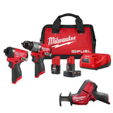 Milwaukee M12 FUEL 12-Volt Li-Ion Brushless Cordless Hammer Drill & Impact Driver Combo Kit (2-Tool) with M12 HACKZALL