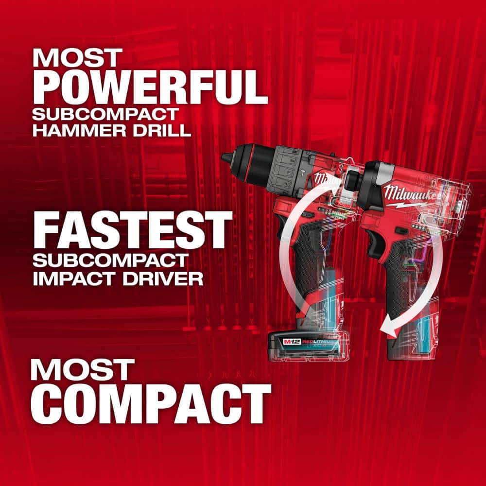 Milwaukee M12 FUEL 12-Volt Lithium-Ion Brushless Cordless Hammer Drill/Impact Driver Combo Kit (2-Tool) with Sub-Compact Band Saw
