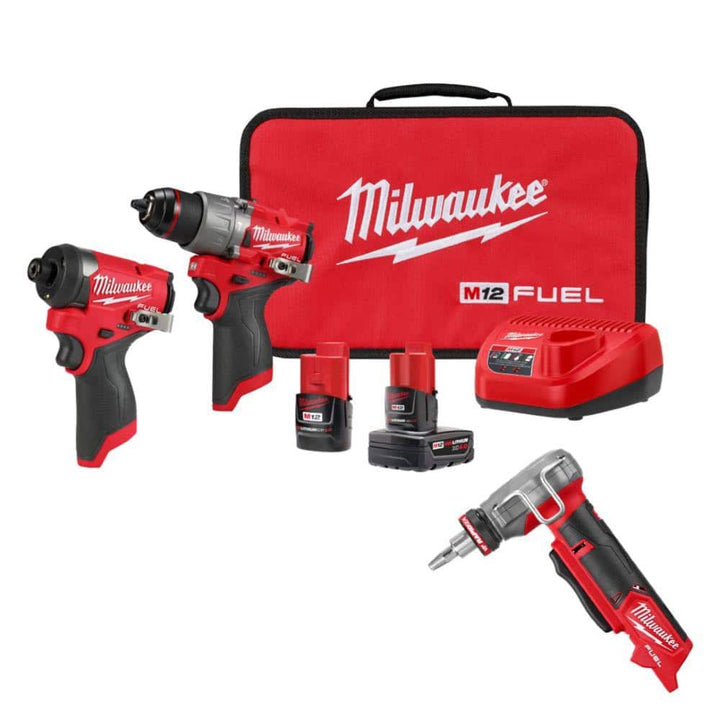 Milwaukee M12 FUEL 12-Volt Cordless Hammer Drill & Impact Driver Combo Kit with ProPEX Expander, 1/2 in. to 1 in. Expander Heads