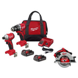 Milwaukee M18 18-Volt Lithium-Ion Brushless Cordless Compact Drill/Impact Combo Kit with 6-1/2 in. Circular Saw (3692-22CT-2630-20)