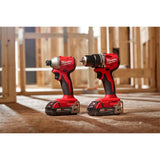 Milwaukee M18 18V Brushless Cordless Drill/Impact Combo Kit (2-Tool) with (2) CP2.0 Batteries, Charger & Bag