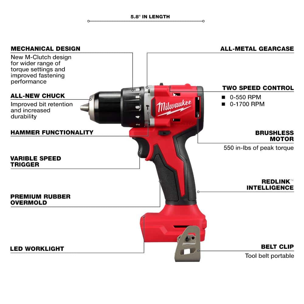 Milwaukee M18 18-Volt Lithium-Ion Brushless Cordless Compact Hammer Drill/Impact 2-Tool Combo Kit with 2 Batteries and M18 FUEL Jig Saw