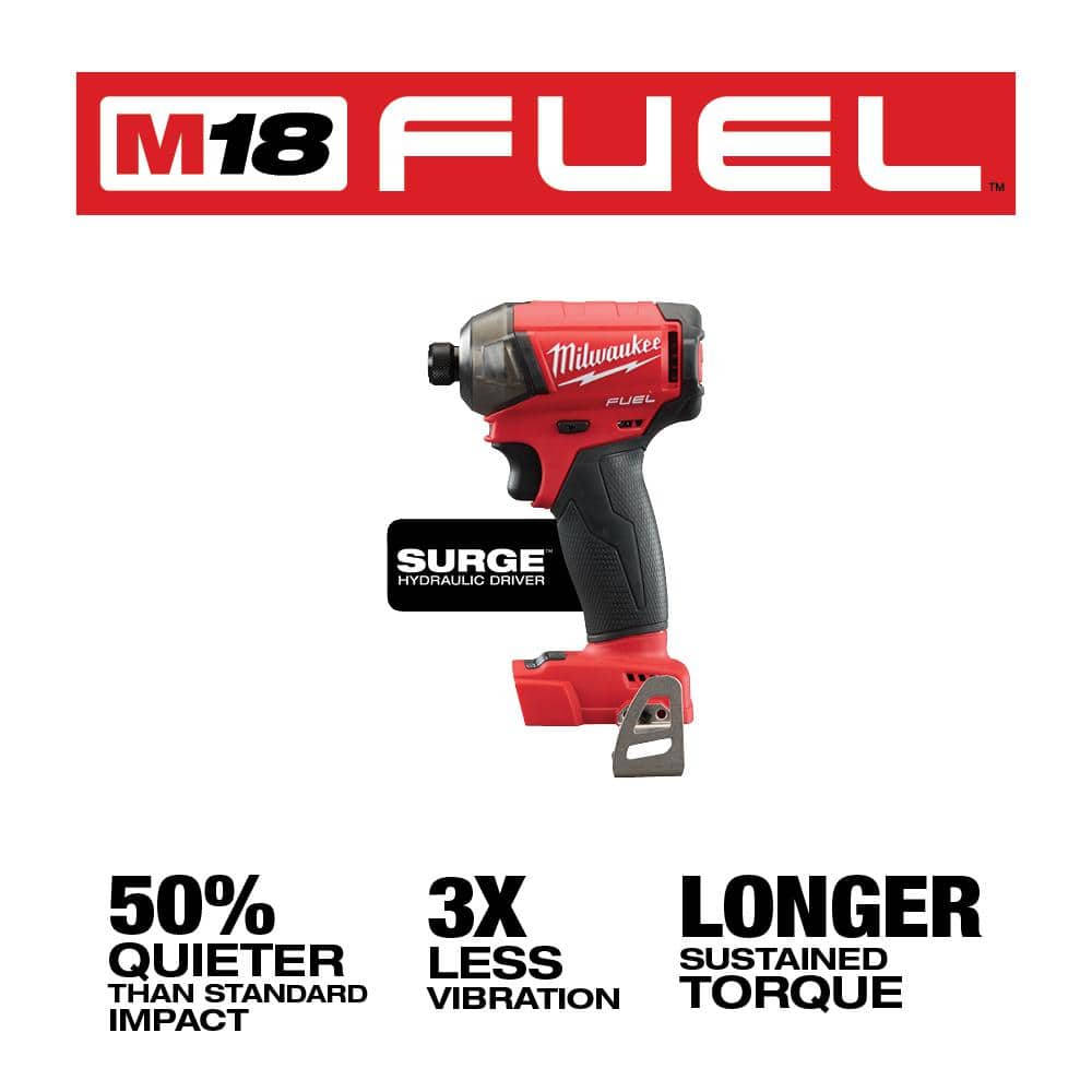 Milwaukee M18 18-Volt Lith-Ion Brushless Cordless Compact Hammer Drill/Impact Combo Kit w/2 Batteries & M18 FUEL Impact Driver