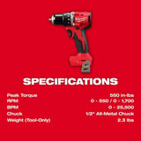 Milwaukee M18 18-Volt Brushless Cordless Compact Hammer Drill & 3-Speed Impact Driver Combo Kit with (2) Batteries, Charger & Bag (3693-22CX) + M18 6-1/2 in. Circular Saw (2630-20)