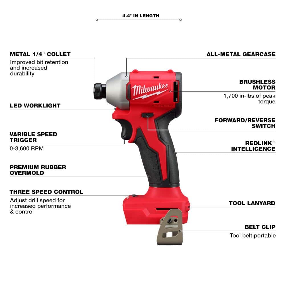 Milwaukee M18 18-Volt Brushless Cordless Compact Hammer Drill & 3-Speed Impact Driver Combo Kit with (2) Batteries, Charger & Bag (3693-22CX) + M18 6-1/2 in. Circular Saw (2630-20)