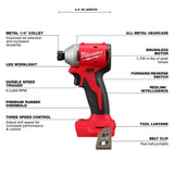 Milwaukee M18 18-Volt Brushless Cordless Compact Hammer Drill & 3-Speed Impact Driver Combo Kit with (2) Batteries, Charger & Bag (3693-22CX) + M18 6-1/2 in. Circular Saw (2630-20)
