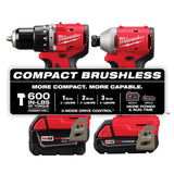 Milwaukee M18 18-Volt Brushless Cordless Compact Hammer Drill & 3-Speed Impact Driver Combo Kit with (2) Batteries, Charger & Bag (3693-22CX) + M18 6-1/2 in. Circular Saw (2630-20)