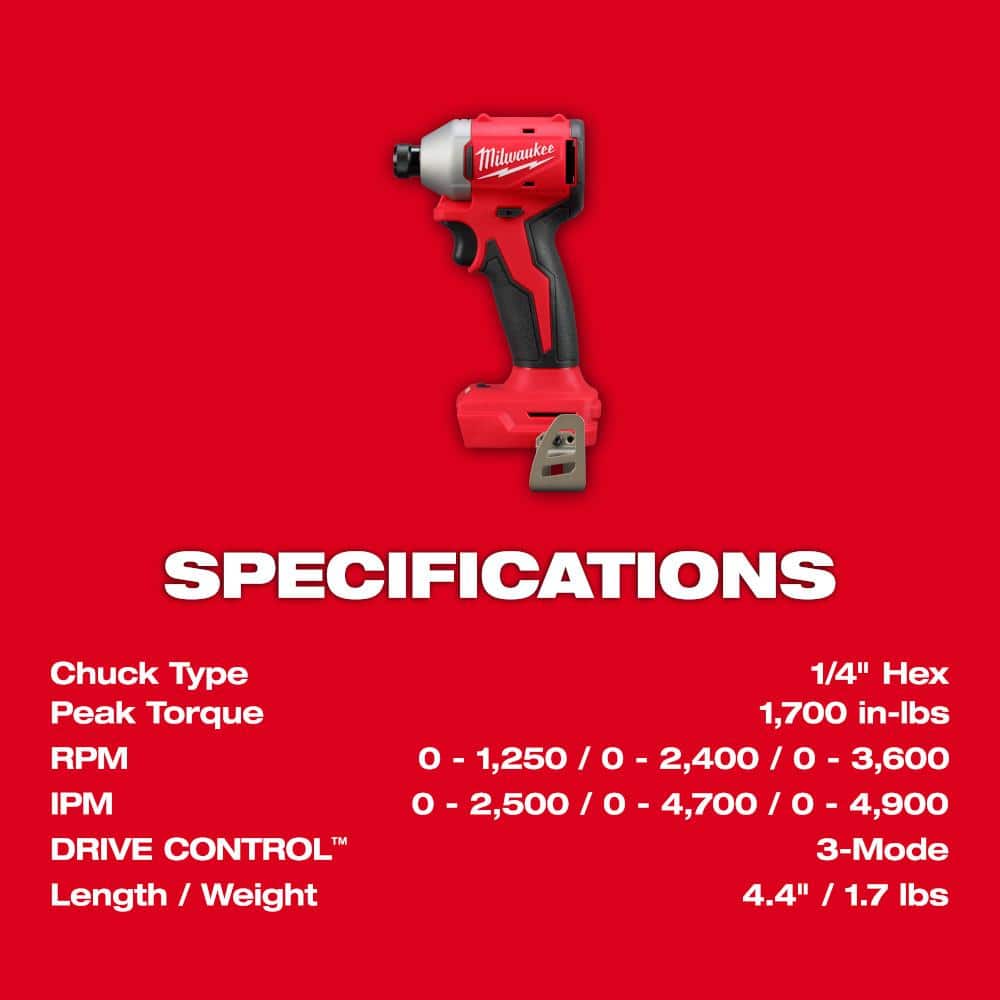 Milwaukee M18 18-Volt Brushless Cordless Compact Hammer Drill & 3-Speed Impact Driver Combo Kit with (2) Batteries, Charger & Bag (3693-22CX) + M18 6-1/2 in. Circular Saw (2630-20)