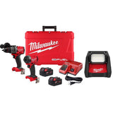 Milwaukee M18 FUEL 18-Volt Lithium-Ion Brushless Cordless 2-Tool Combo Kit with 2 Batteries, Charger and AC/DC LED Flood Light