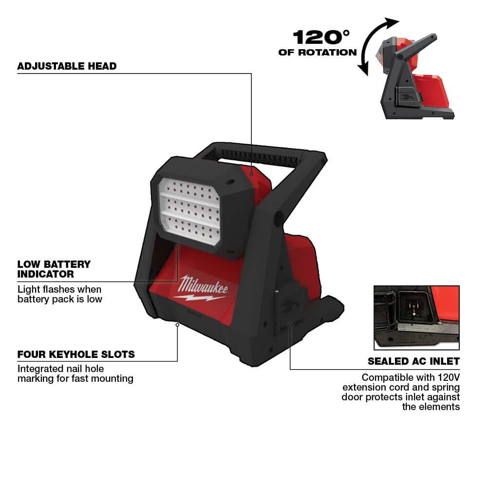 Milwaukee M18 FUEL 18-Volt Lithium-Ion Brushless Cordless 2-Tool Combo Kit with 2 Batteries, Charger and AC/DC LED Flood Light