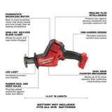 Milwaukee M18 FUEL 18-Volt Brushless Cordless Hammer Drill, HACKZALL & Impact Driver Combo Kit (3-Tool) with (4) Batteries