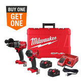 Milwaukee M18 FUEL 18-Volt Brushless Cordless Hammer Drill & Impact Driver Combo Kit (2-Tool) with Stand Light