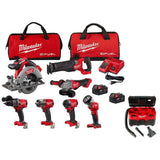 Milwaukee M18 FUEL 18V Lithium-Ion Brushless Cordless 7‑Tool Combo Kit with M18 2‑Gal Wet/Dry Vacuum (Model 3697-27-0880-20)