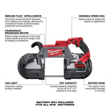 Milwaukee M18 FUEL 18V Lithium-Ion Brushless Cordless Combo Kit with (2) 5.0 Ah Batteries (7-Tool) & Deep Cut Band Saw