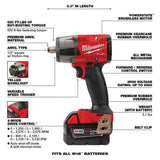 Milwaukee M18 FUEL 18V Lithium‑Ion Brushless Cordless Combo Kit with (2) 5.0 Ah Batteries, 7 Tools + 18‑Ga Brad Nailer