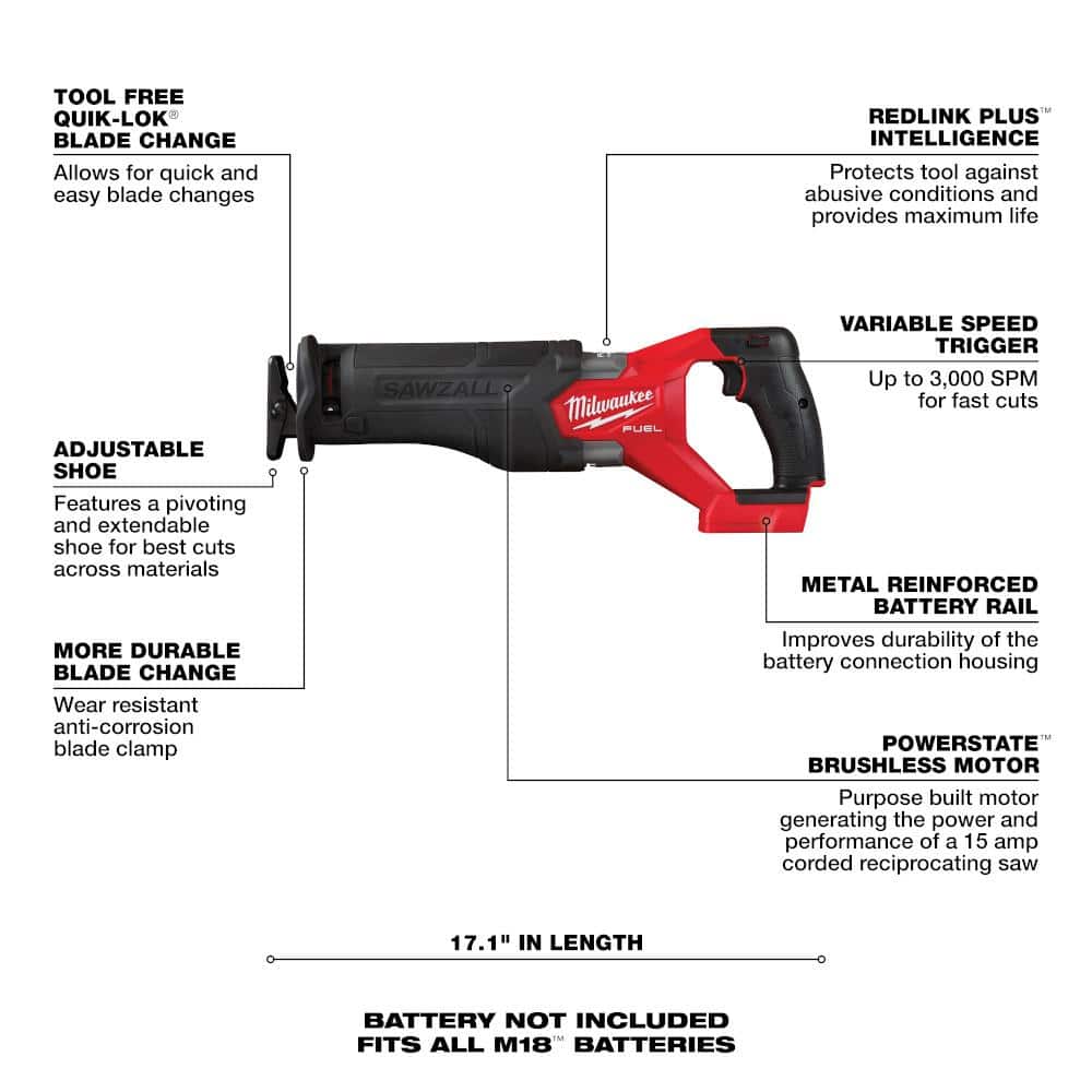 Milwaukee M18 FUEL 18V Lithium‑Ion Brushless Cordless Combo Kit with (2) 5.0 Ah Batteries, 7 Tools + 18‑Ga Brad Nailer