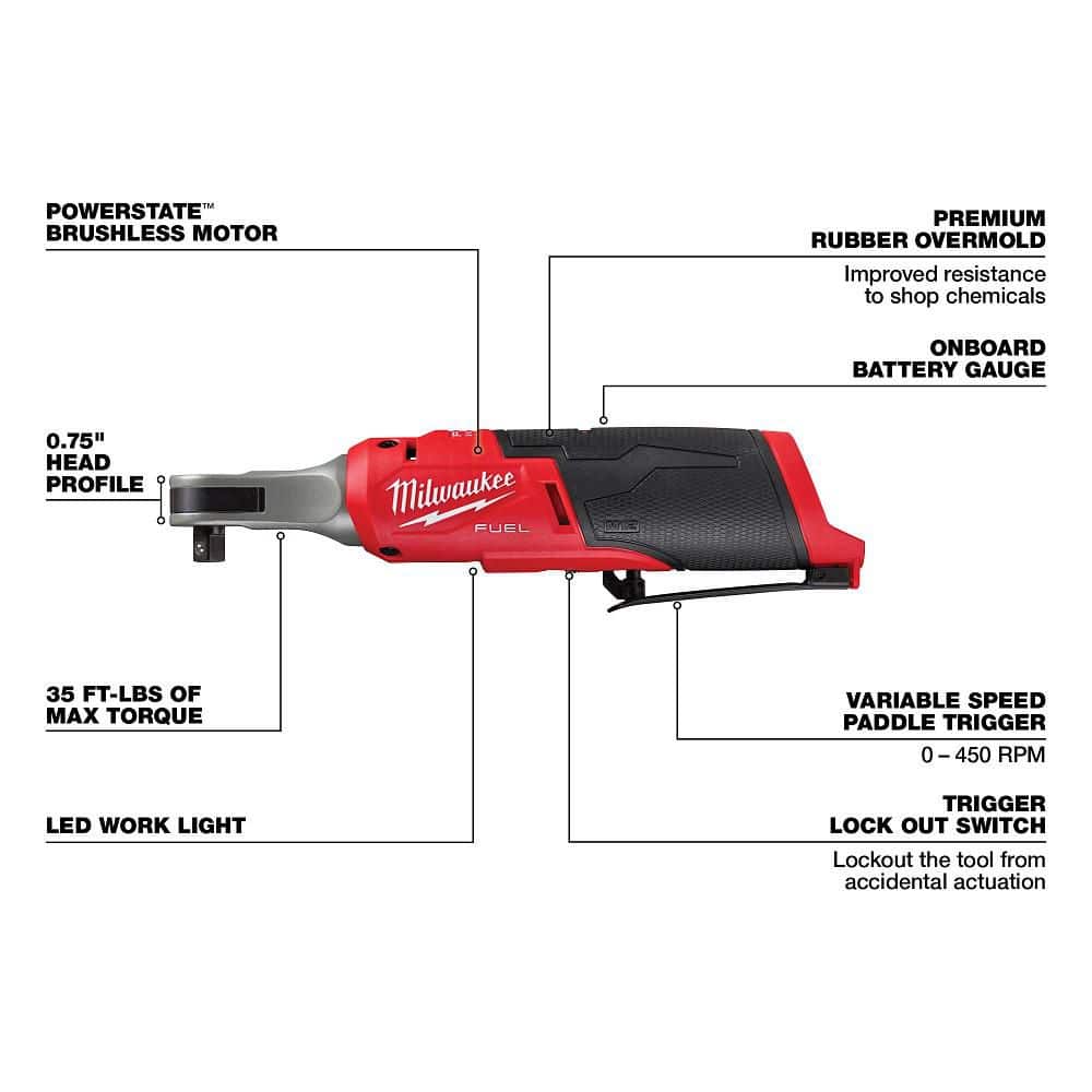 Milwaukee M18 FUEL 18V Mid‑Torque 1/2 in. Impact Wrench & M12 FUEL 3/8 in. High‑Speed Ratchet Combo Kit (Batteries & Charger)