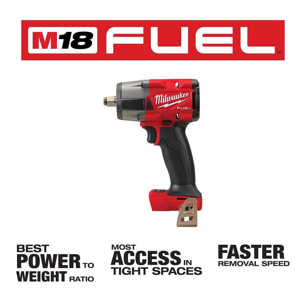 Milwaukee M18 FUEL 18V Mid‑Torque 1/2 in. Impact Wrench & M12 FUEL 3/8 in. High‑Speed Ratchet Combo Kit (Batteries & Charger)