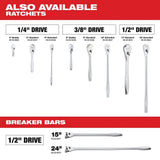 Milwaukee 1/4 in. Drive SAE/Metric Ratchet & Socket Mechanics Tool Set with 9 in. Extended Ratchet (51-Piece)