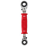 Milwaukee Lineman's 4-in-1 Insulated Ratcheting Box Wrench, 1/2, 9/16, 5/8, 3/4 SAE