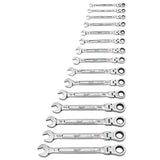 Milwaukee 144-Position Flex-Head Ratcheting Combination Wrench Set SAE with Screwdriver Set (25-Piece)