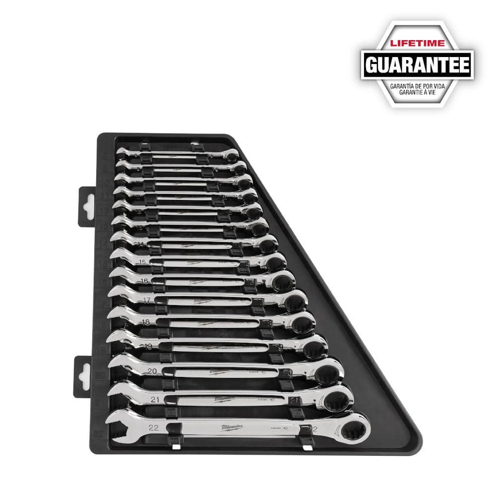 Milwaukee SAE Ratcheting Combination Wrench Set with 1/4 in. Drive SAE/Metric Ratchet and Socket Mechanics Tool Set (40-Piece)