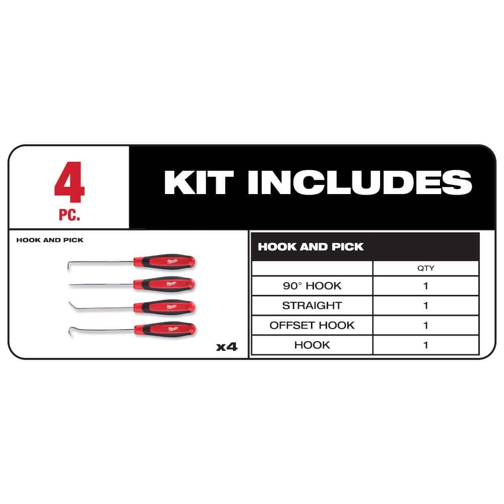 Milwaukee 144-Position Flex-Head Ratcheting Combination Wrench Set, Metric, with Hook & Pick Set (19-Piece)
