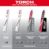 Milwaukee TORCH 9 in. 18 TPI Bi-Metal Metal Reciprocating Saw Blades, Medium Metal, 10-Pack (48-00-1788)