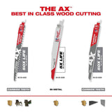 Milwaukee 9 in. 5 TPI THE AX Carbide Teeth Reciprocating Saw Blades for Nail-Embedded Wood, 2-Pack