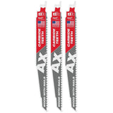 Milwaukee 9 in. 5 TPI AX Carbide Teeth Demolition Nail‑Embedded Wood Cutting SAWZALL Reciprocating Saw Blade, 1‑Pack