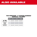 Milwaukee 12 in. 6 TPI WRECKER Carbide Teeth Multi‑Material SAWZALL Reciprocating Saw Blade
