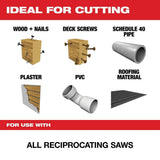 Milwaukee 12 in. 6 TPI WRECKER Carbide Teeth Multi‑Material SAWZALL Reciprocating Saw Blade
