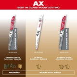 Milwaukee 9 in. 3 TPI AX Pruning Carbide Teeth SAWZALL Reciprocating Saw Blades (3-Pack)