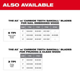 Milwaukee 9 in. 3 TPI AX Pruning Carbide Teeth SAWZALL Reciprocating Saw Blades (3-Pack)