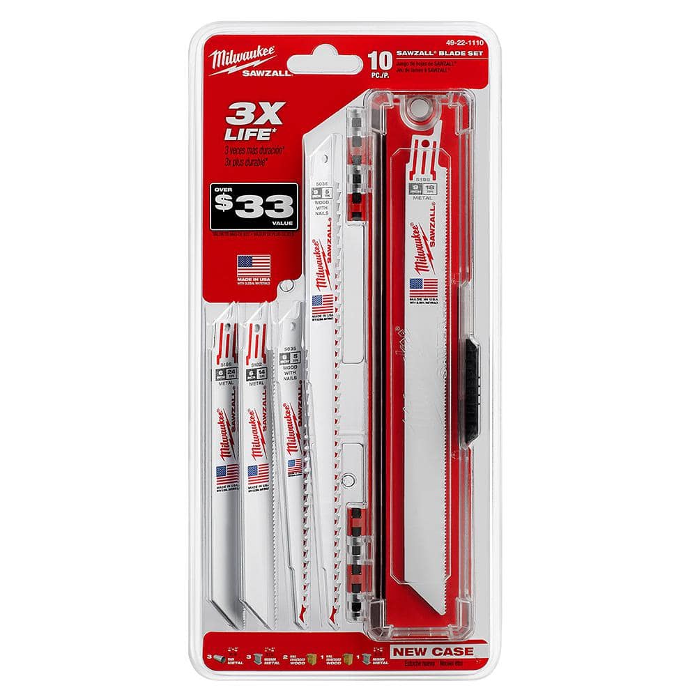 Milwaukee SAWZALL Wood & Metal Cutting Bi‑Metal Reciprocating Saw Blade Set, 26‑Piece (with Case)
