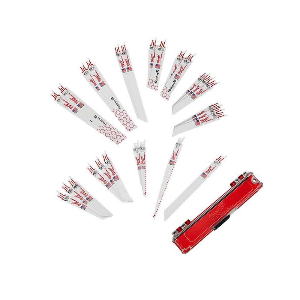 Milwaukee SAWZALL Wood & Metal Cutting Bi‑Metal Reciprocating Saw Blade Set, 26‑Piece (with Case)