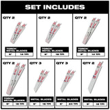 Milwaukee SAWZALL Metal-Cutting Bi‑Metal Reciprocating Blade Set with SHOCKWAVE Impact Duty Steel Driver Bit Set (61‑Piece)