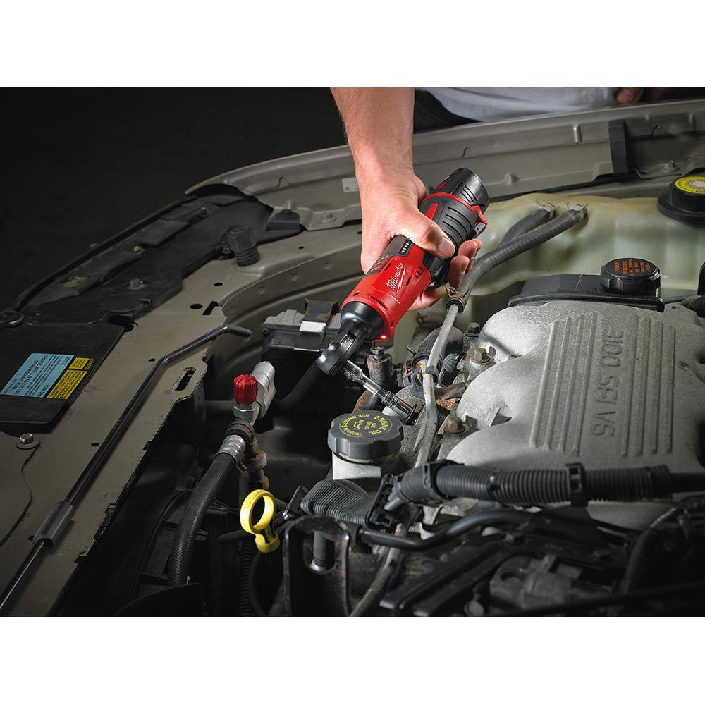 Milwaukee M12 12V Lithium-Ion HACKZALL Cordless Reciprocating Saw Kit with M12 3/8 in. Ratchet and 6.0 Ah XC Battery Pack