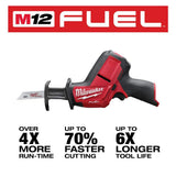 Milwaukee M12 FUEL 12V Lithium-Ion Brushless Cordless HACKZALL Reciprocating Saw (Tool-Only) with SAWZALL Blade Set (25-Piece)
