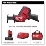 Milwaukee M12 FUEL 12V Lithium-Ion Brushless Cordless HACKZALL Reciprocating Saw Kit with M12 ROCKET Stand Light, 2520-21XC/2132-20