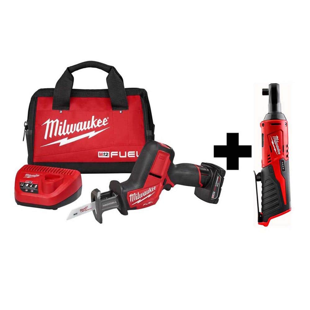 Milwaukee M12 FUEL 12-Volt Brushless Cordless HACKZALL Reciprocating Saw Kit with Free M12 3/8 in. Ratchet