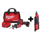 Milwaukee M12 FUEL 12V Lithium-Ion Brushless Cordless HACKZALL Reciprocating Saw Kit with M12 Rotary Tool (2520-21XC/2460-20)