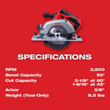Milwaukee M18 18V Lithium-Ion Cordless SAWZALL Reciprocating Saw and 6-1/2 in. Circular Saw (Tool-Only)