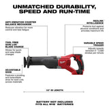 Milwaukee M18 18V Lithium-Ion Cordless SAWZALL Reciprocating Saw with SAWZALL Blade Set (18-Piece)