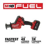Milwaukee M18 FUEL 18V Brushless Cordless 4-1/2 in./5 in. Angle Grinder with HACKZALL Reciprocating Saw Kit