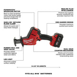 Milwaukee M18 FUEL 18V Brushless Cordless 4-1/2 in./5 in. Angle Grinder with HACKZALL Reciprocating Saw Kit